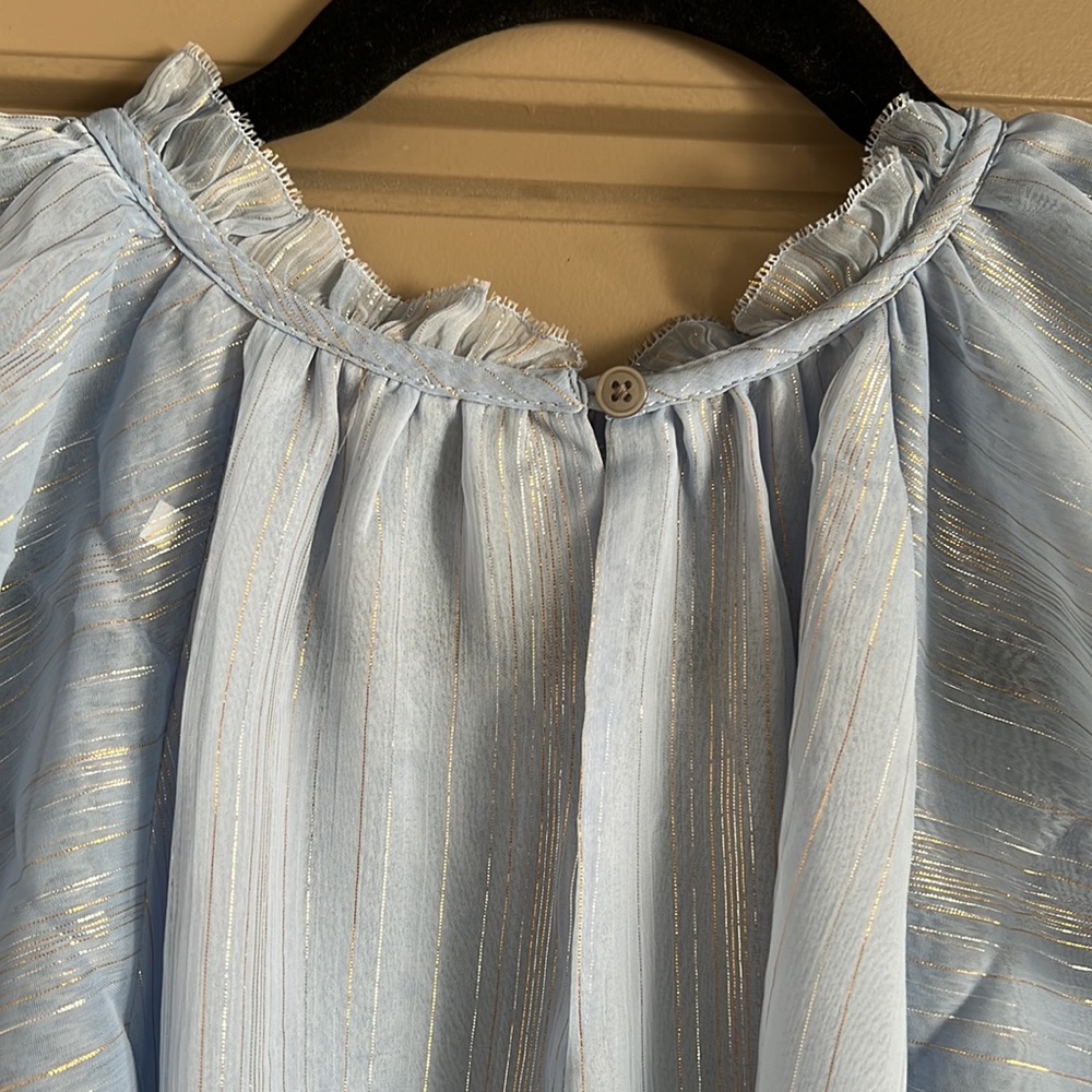 LOFT Shimmer Ruffle Shell - Picture 4 of 5